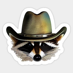 Raccoon Cowboy Sticker